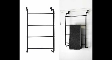 Deur Handdoekenrek Zwart - Met 4 Stangen! ...