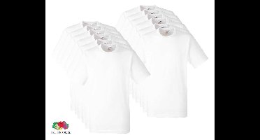 Fruit of the Loom T-shirts 12-Pack Ronde Hals Ronde hals wit