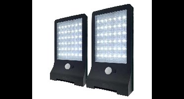 1+1 GRATIS | Ultra Dunne Solar Sensor Buitenlamp Zwart Zwart