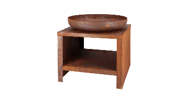 Esschert Vuurschaal met Houtopslag 60 cm Roest