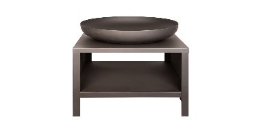 Esschert Vuurschaal met Houtopslag 80 cm Zwart