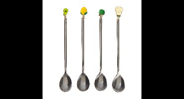 Lepels met hangers fruit - set van 4