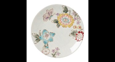 Gebaksbordje bloemen en vlinder - multikleur - ø15 cm