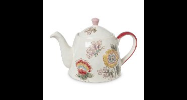 Theepot bloemen en vlinder - multikleur - 750 ml