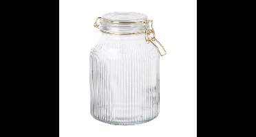 Weckpot ribbel met gouden deksel - 1.7 liter