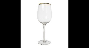 Wijnglas gouden rand - transparant - 380 ml