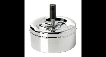 Asbak met drukknop - chroom