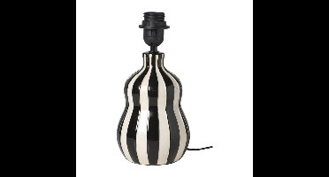 Lampvoet streepjes - zwart/wit - ø13.7x20 cm