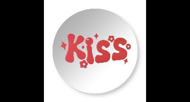 Spiegel kiss - rood - ø30 cm