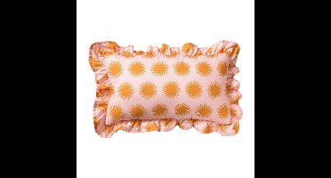 Kussen zonnetjes - roze/oranje - 30x50 cm