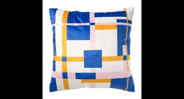 Kussen velvet vlakken - multikleur - 45x45 cm