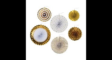 Waaiers goud - 6 stuks