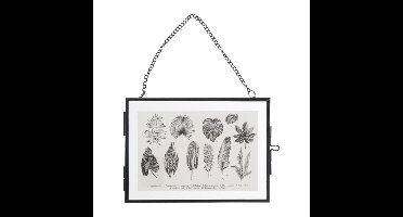 Fotolijst aan ketting liggend - zwart -13x18 cm