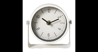 Tafelklok - beige/zwart - 13x12.5x4.3 cm