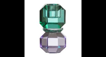 Kandelaar kristal - groen/paars - ø5.5x9 cm