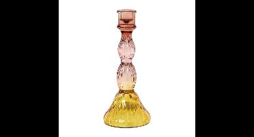 Kandelaar groot - rood/geel - ø9.5x23 cm