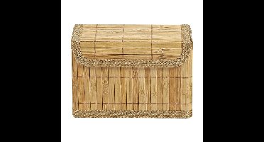 Opbergmand met deksel - bamboe - 14x20x10 cm