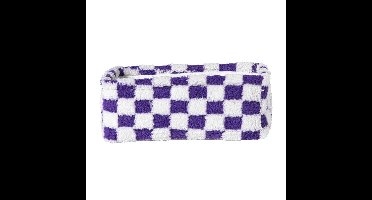 Mand checks klein - paars/wit - 11x30x20 cm