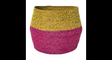 Mand colorblock - roze/geel - ø35x26 cm