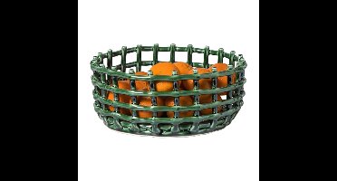 Mand keramiek groot - groen - ø26x11.5 cm