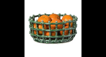 Mand keramiek klein - groen - ø23x11 cm