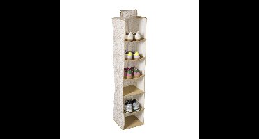 Hang organiser leafs met 6 vakken - bruin/beige - 125x30x30 cm