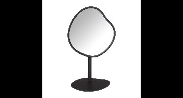 Make-up spiegel organic - zwart metaal - 18 cm