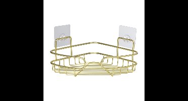 Badkamerrek hoek - goudkleurig - 21.5x21.5x10 cm