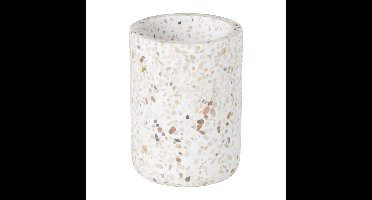 Tandenborstel beker Terrazzo - wit - ø7.3x10 cm