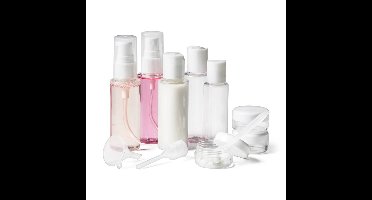 Reisflesjes in etui - set van 7