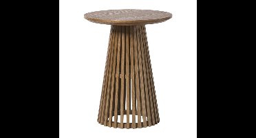 Bijzettafel Japandi rond - bruin - ø40x50 cm