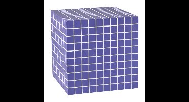 Bijzettafel kubus checks - paars - 30x30x30 cm