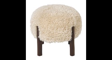 Poef beatle - beige/bruin - ø40x34.5 cm