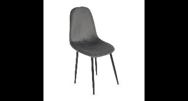 Eetkamerstoel Ivy - velvet grijs - 88x44x53 cm