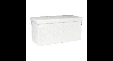Opbergbox Teddy opvouwbaar - wit - 38x76x38 cm