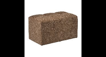 Poef chenille - bruin - 38x66x38 cm