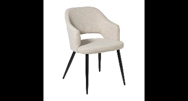 Eetkamerstoel Leonardo met armleuning - beige - 81x62.5x56 cm