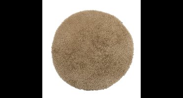 Vloerkleed fluffy rond - bruin - ø120 cm