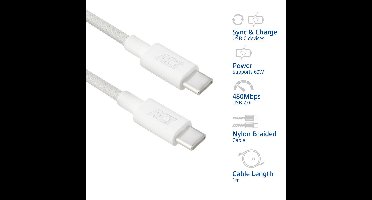 ACT USB-C kabel 1m wit