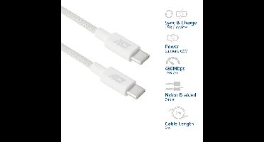 ACT USB-C kabel 2m wit