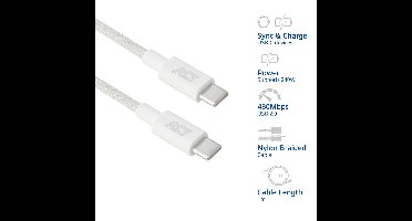 ACT USB-C kabel 240W 1m wit