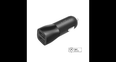 Fixed Dual USB-A 15W autolader zwart