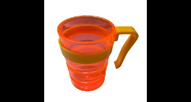 Sure-Grip drinkbeker met ribbels inhoud 200ML met handvat, Oranje