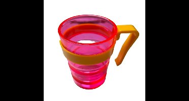 Sure-Grip drinkbeker met ribbels inhoud 200ML met handvat, Roze