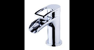 Xellanz Alegra waterval wastafelkraan met clickwaste chroom