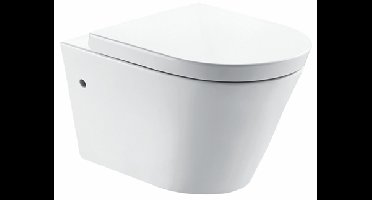 Xellanz Flow wandcloset rimless met nano coating met Flow toiletzitting softclose en quick release glans wit