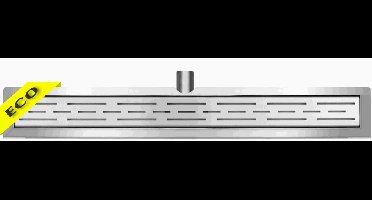 Xellanz Eco douchegoot met muurflens en rooster 100 x 7 cm RVS