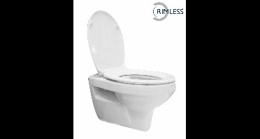 Xellanz Trevi wandcloset rimless met Ultimo 3.0 toiletzitting softclose en quick release glans wit