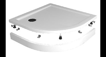 Xellanz voorzetpaneel + poten tbv 1/4 r.douchebak acryl 90x90x4 wit