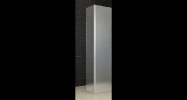Xellanz Zijpaneel 35 x 200 cm met hoekprofiel voor inloopdouche chroom met 10 mm NANO geheel matglas